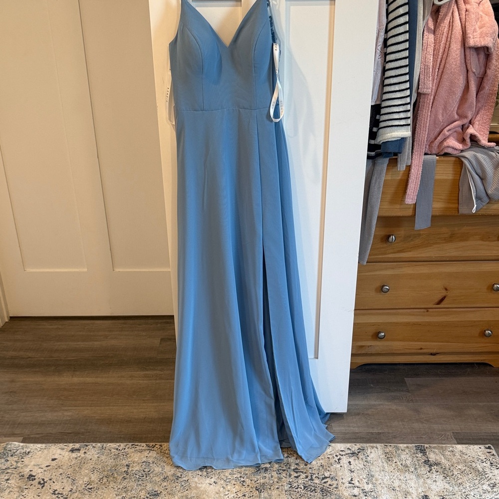 Azazie Light Blue Wedding Dress